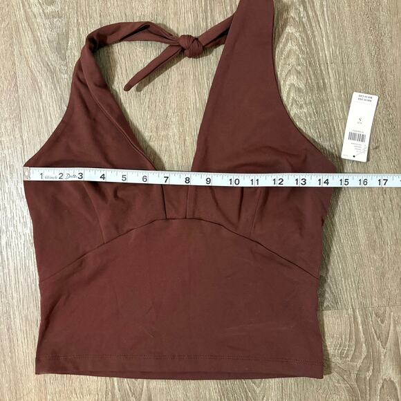 Anthropologie Cocoa Brown Halter Neck Open Back Tank Top NWT Size S - Picture 6 of 9